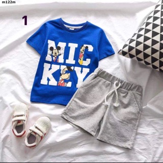 Set bộ Mickey Mouse xanh mạnh mẽ cho bé trai