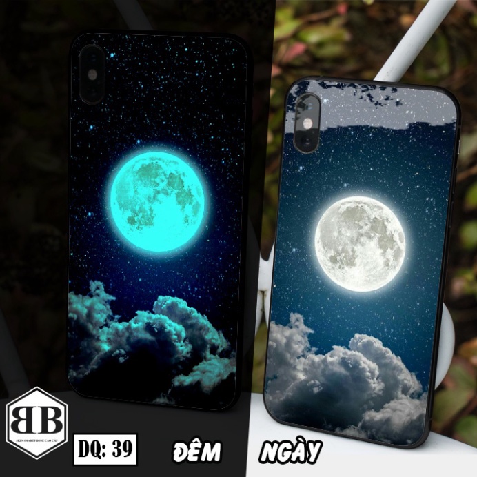 Ốp lưng kính Dạ Quang Iphone X / iphone XS / XS MAX phát sáng trong đêm in bất kỳ mẫu nào bạn thích