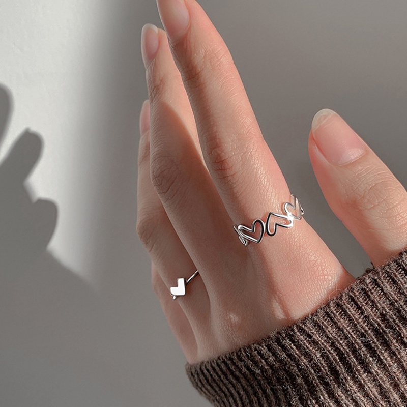 Nhẫn Hở Hình Trái Tim Dễ Thương Có Thể Điều Chỉnh Thời Trang Cho Nữ