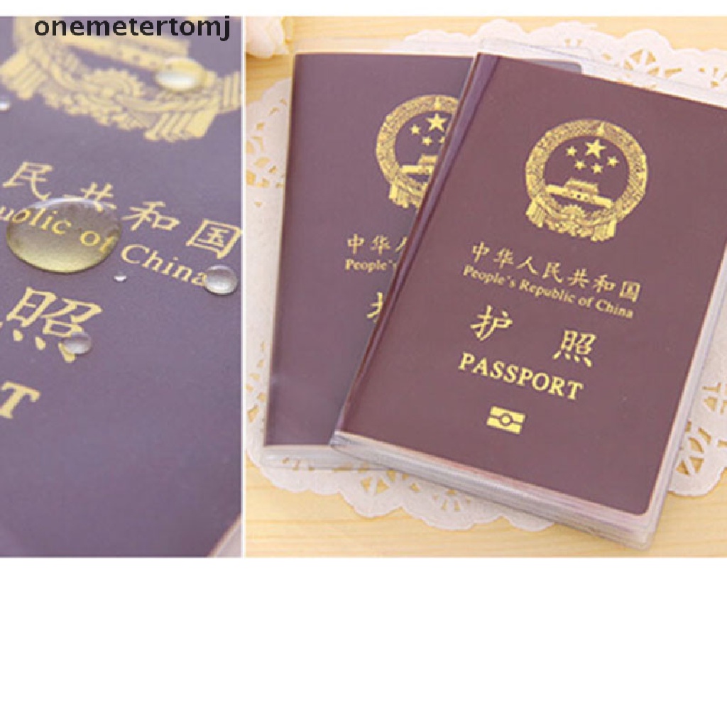 【onemetertomj】 Clear Transparent Passport Cover Holder Case Organizer ID Card Travel Protector .
