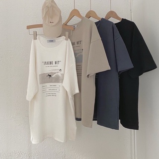 Áo phông 3158 in chữ inside out nam nữ , áo thun tay lỡ oversize fom rộng basic chất cotton khô