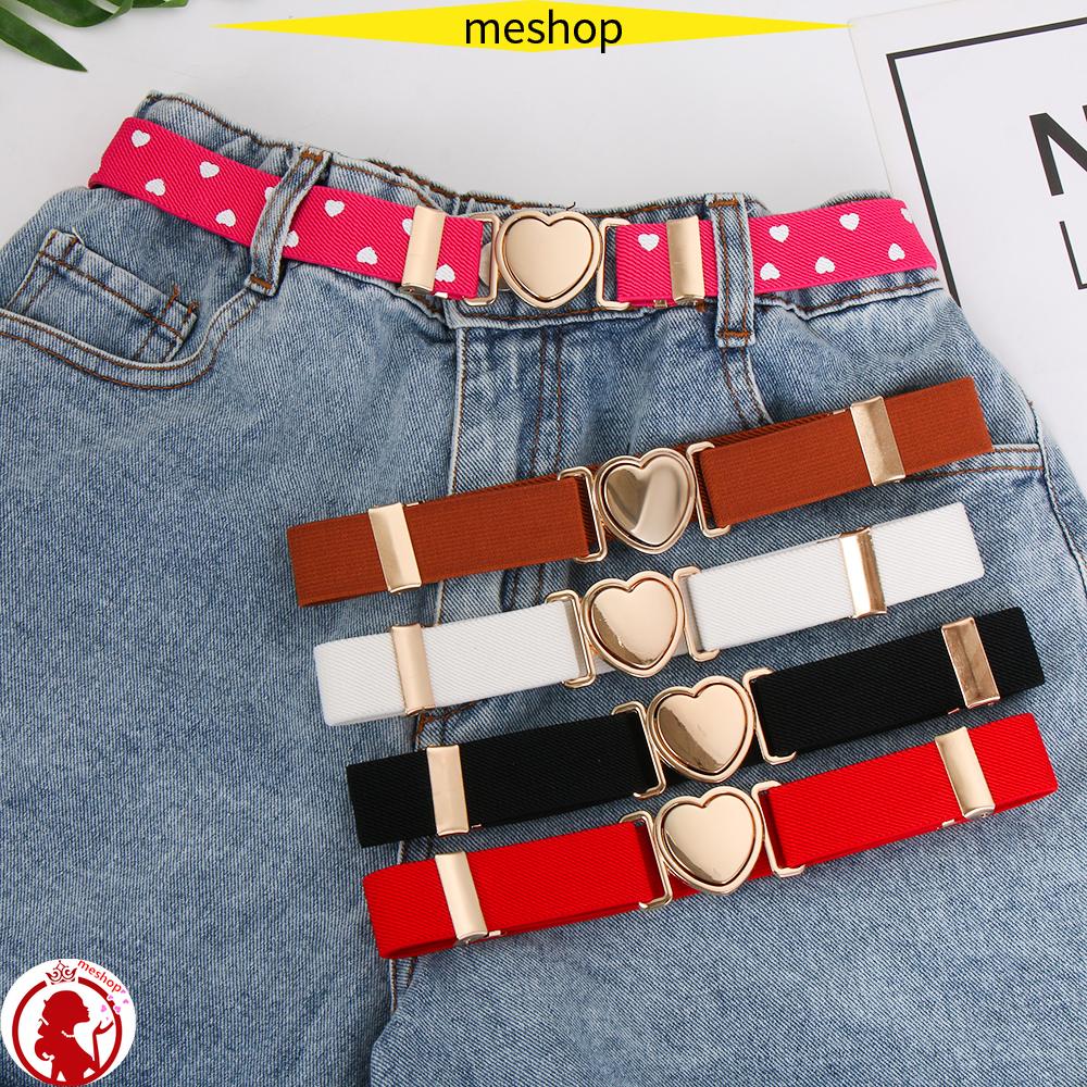 Thắt Lưng Co Giãn Mặt Trái Tim Thời Trang Cho Tuổi Teen