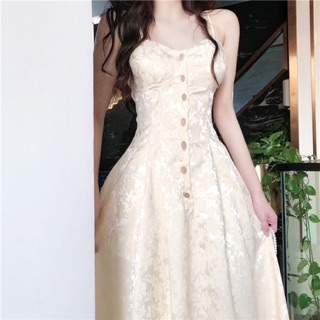 Đầm Tiểu Thư Hoa Trắng Vàng Bóng Lụa Siêu Hottt