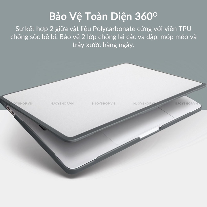 Case Laptop Uniq Siêu Mỏng Thiết Kế Mờ Nhám không Bám Vân Tay Chống Trầy Xước M1 13.3 inch