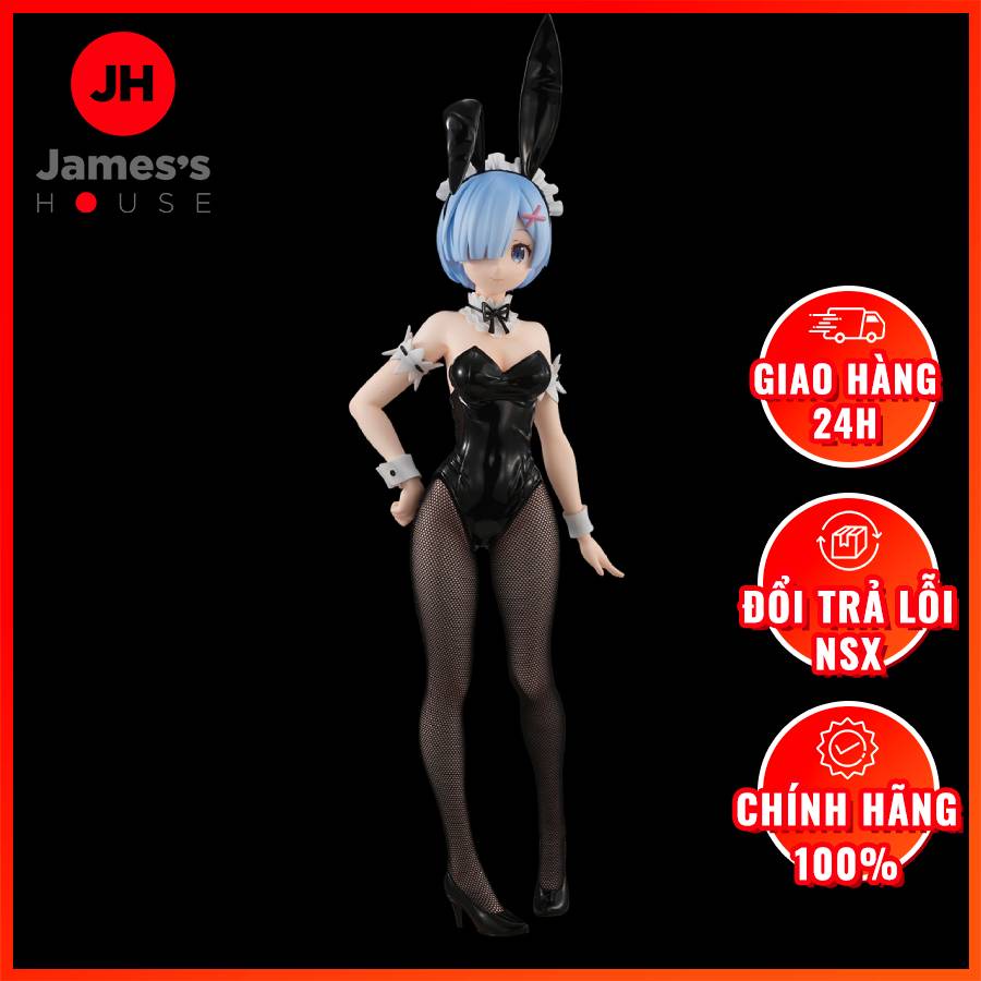 Mô Hình Figure Chính Hãng Anime Re:Zero, REM BiCute Bunnies, Black Ver., FuRyu, chính hãng Nhật Bản