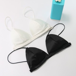 Áo Bra satin bóng trơn dây mảnh - AL07