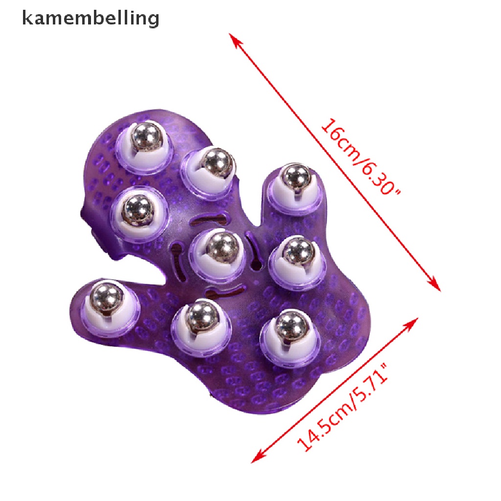 Găng Tay Mát Xa Cơ Thể Bằng Kim Loại 9 Con Lăn Xoay 360 Độ