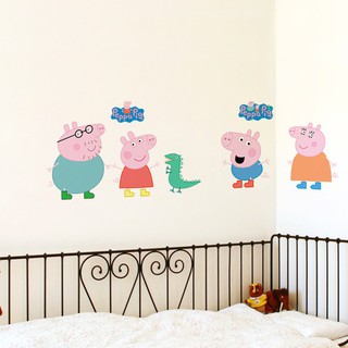 Miếng dán tường hình heo Peppa , dễ chùi rửa