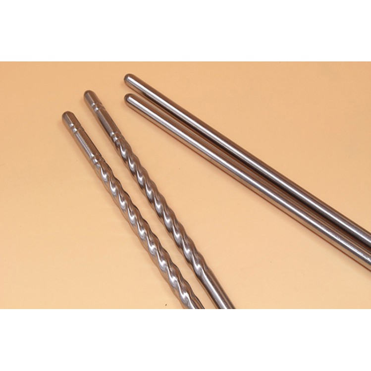 Đôi Đũa Kim Loại Không Gỉ Gia Đình Siêu Bền, Có Vân Chống Trượt (Chọn Số Lượng)