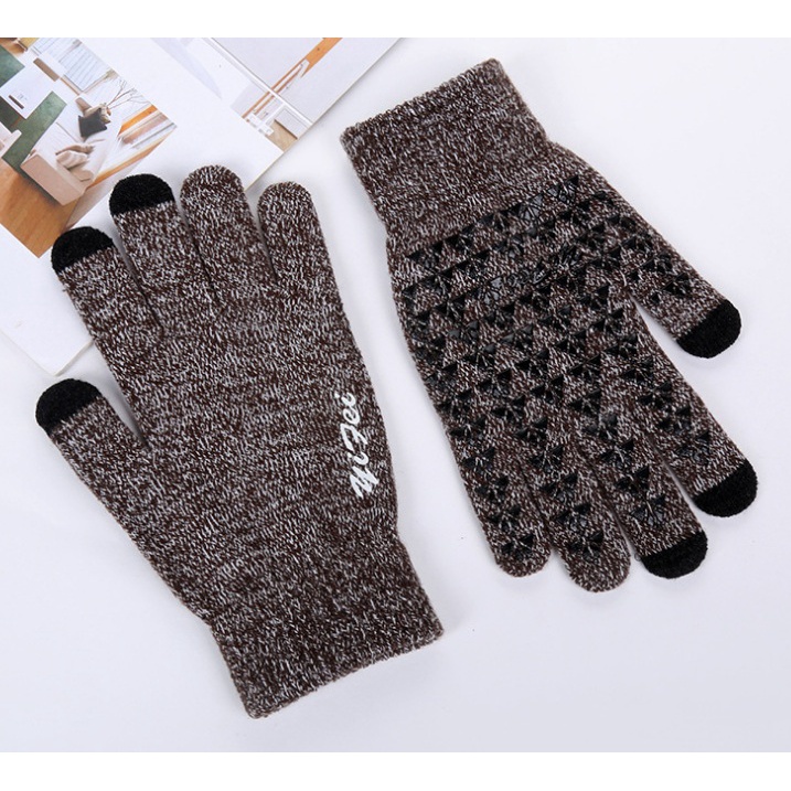 Găng tay len chất liệu dày dặn ấm áp, có 6 đầu ngón cảm ứng dùng điện thoại được, phù hợp cho cả nam nữ, freesize