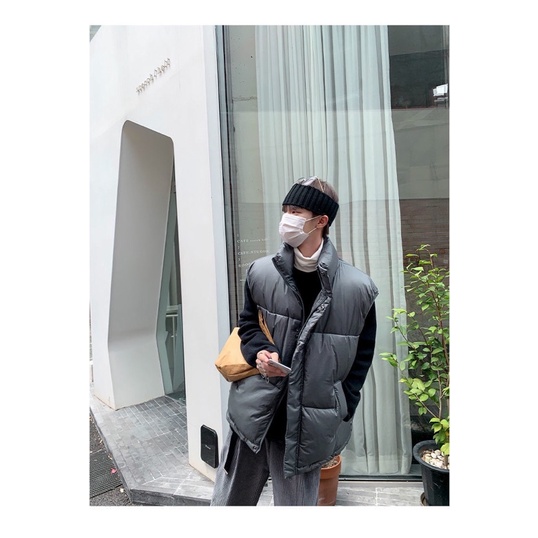 Áo phao gile cổ cao unisex