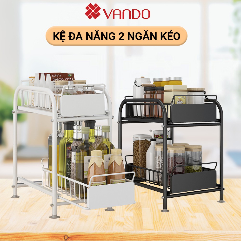 Kệ Đa Năng Nhỏ 2 Tầng Vando Kệ Để Gia Vị, Chai Lọ Cao Cấp Trong Phòng Bếp, Giá Kệ Lắp Ráp Thông Minh