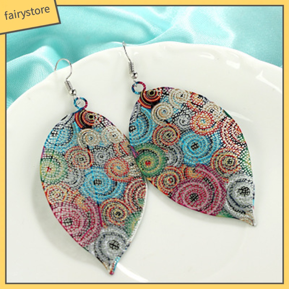 Bông Tai Hình Chiếc Lá Nhiều Màu Sắc