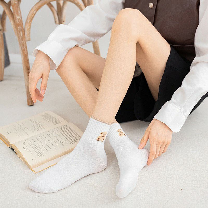 Tất vớ cổ cao họa tiết dễ thương vải co giãn thời trang Hàn Quốc Cat Slipper CSV15