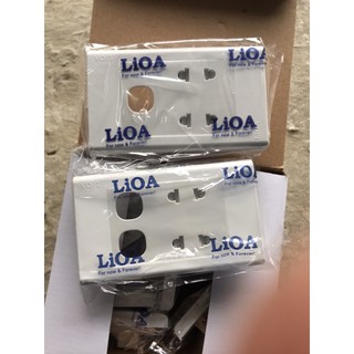 Mặt 2 ổ cắm 1 và 2 công tắc lioa