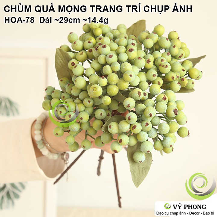 CHÙM QUẢ MỌNG TRANG TRÍ ĐÁM CƯỚI ĐẠO CỤ CHỤP ẢNH SẢN PHẨM INS HOA-78