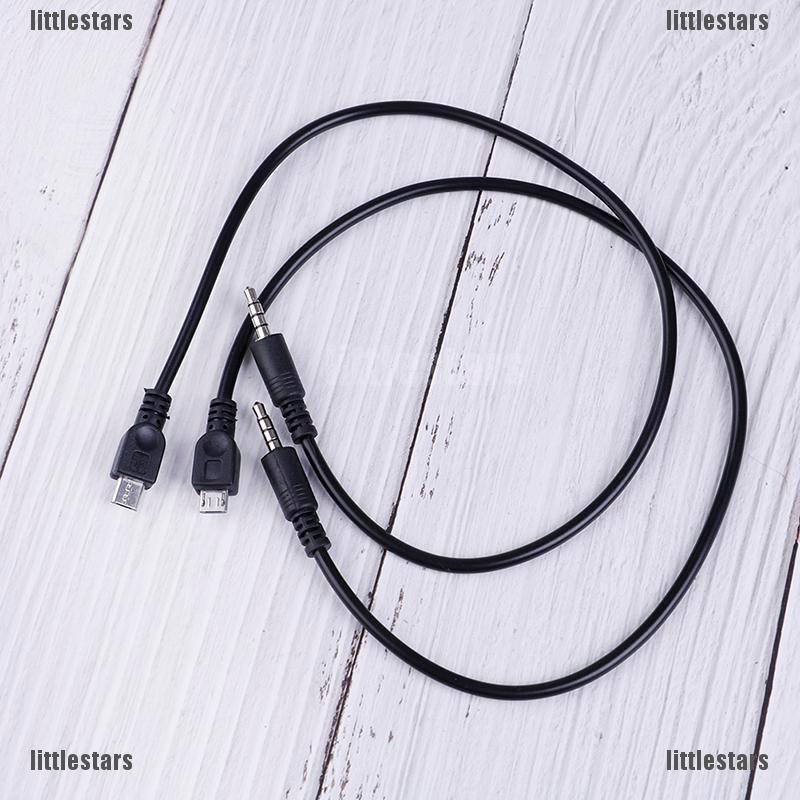 Set 2 Dây Cáp Chuyển Đổi Cổng 3.5mm Sang Cổng Micro USB Cho Android / iOS