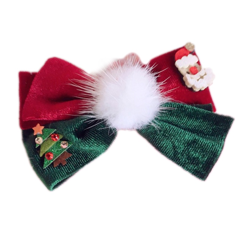 Kẹp Tóc Hình Nơ Giáng Sinh Chống Trượt Cho Nữ