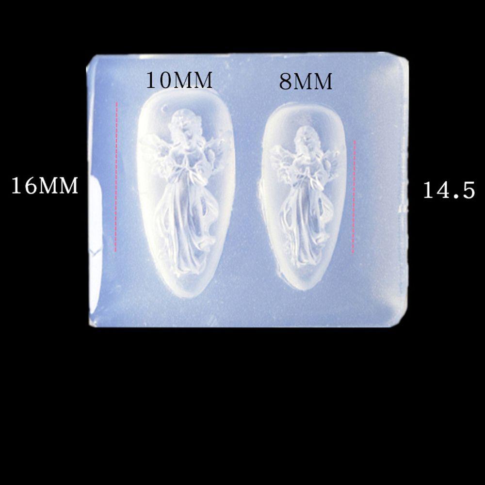 Khuôn Silicone Chạm Khắc Hình Thiên Thần 3D Phong Cách Gothic Trang Trí Móng Tay