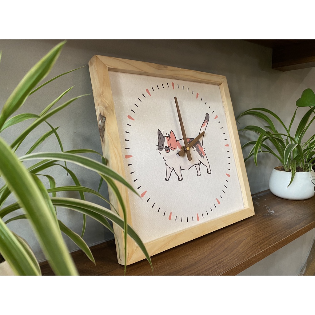 Tranh Đồng Hồ Treo Tường Khung Gỗ Nhập Khẩu Vintage, Trang Trí Phòng Khách, Spa Nghệ Thuật - Huyền My Decor