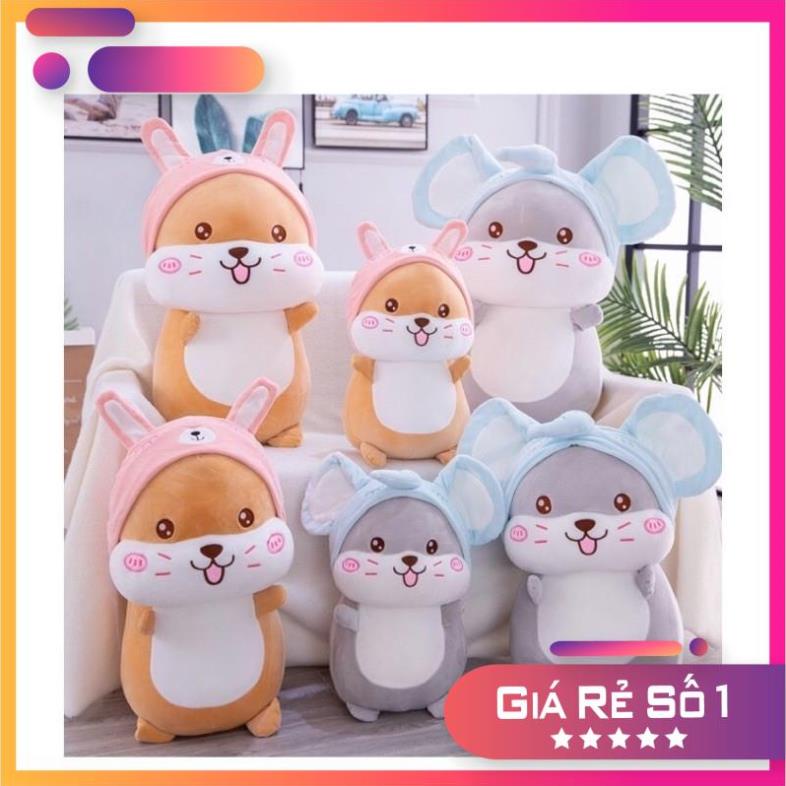 Thú Nhồi Bông Chuột Hamster, Gấu Bông Chuột Dễ Thương Siêu Mềm Êm Mịn