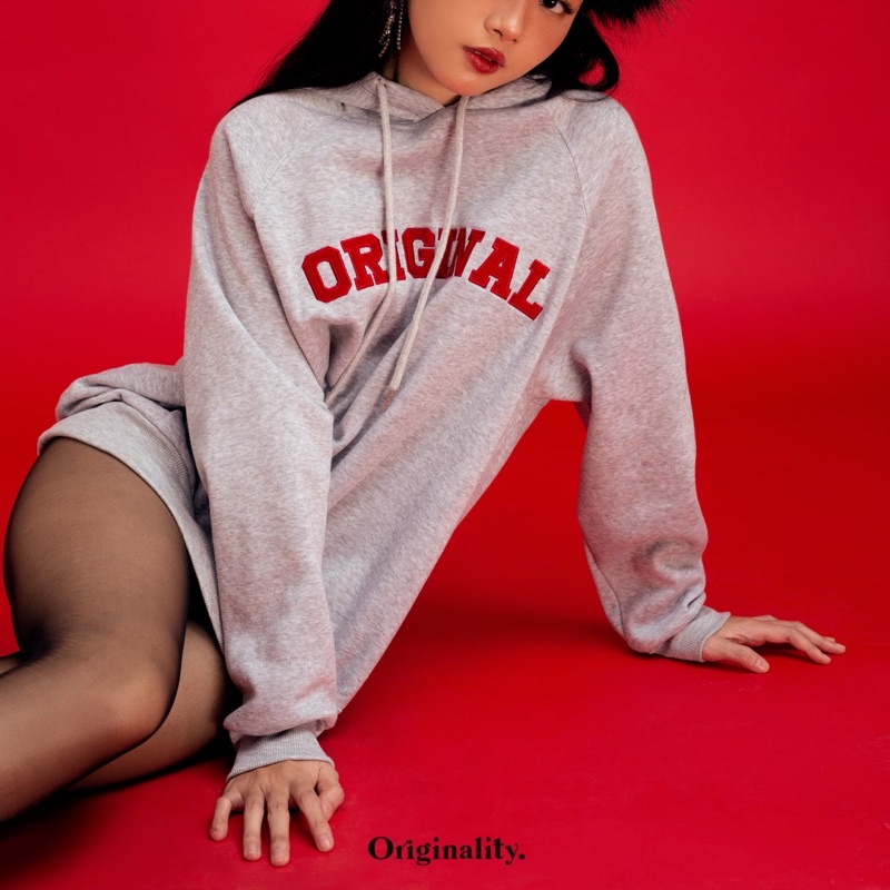 ÁO HOODIE THÊU NHUNG ĐỎ - ORIGINAL HOODIE