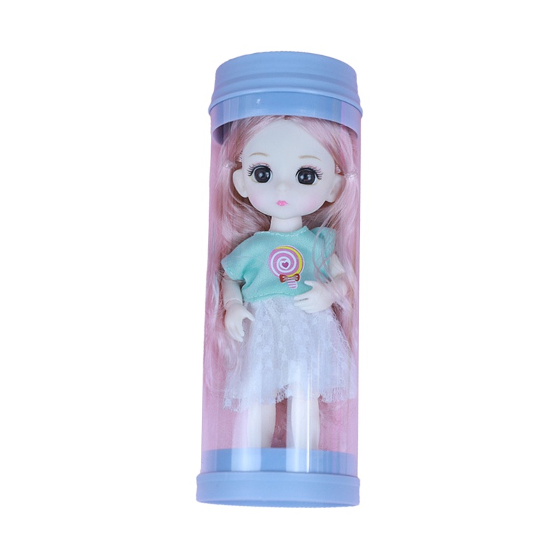 Búp Bê BJDs 16cm Có Khớp Chuyển Động Mắt To 3D Dễ Thương