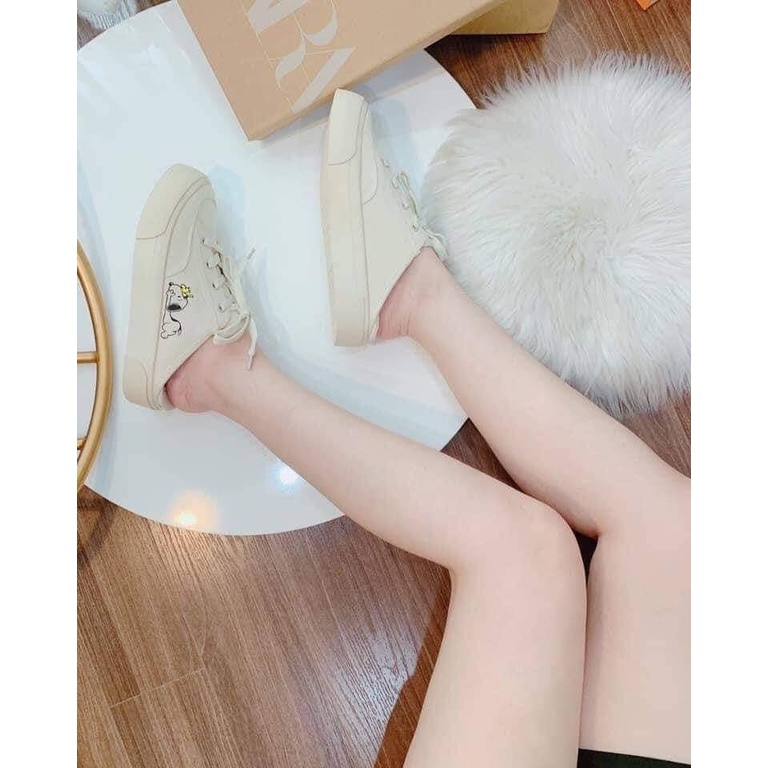 Giày sục nữ Zara Snoopy đạp gót thể thao sneaker đế mềm dễ phối đồ