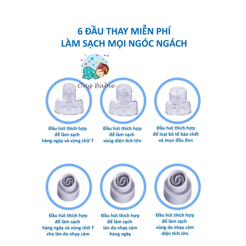 MÁY HÚT MỤN ĐẦU ĐEN VI TINH THỂ SE KHÍT LỖ CHÂN LÔNG, HÚT SẠCH SỢI BÃ NHỜN TRÊN DA MẶT - BH CHÍNH HÃNG