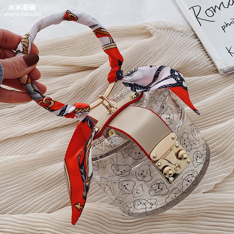 [Hot trend] Túi Cốp Trong Suốt Quấn Khăn Thời Trang Phong Cách Hàn Quốc Trẻ Trung Đáng Yêu Hàng Xịn TKT01 | BigBuy360 - bigbuy360.vn