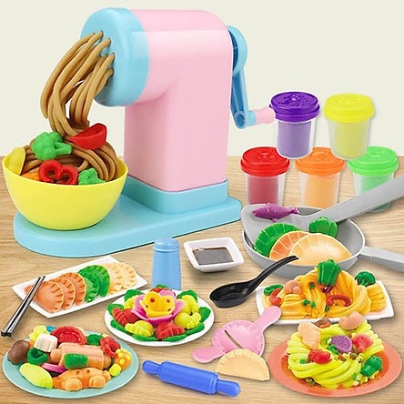 Bộ Đồ Chơi Máy Làm Kem Ice cream, Mì, Bún,... Bằng Đất Nặn Đầy Màu Sắc Sống Động An Toàn Luyện Khéo Tay Cho Bé