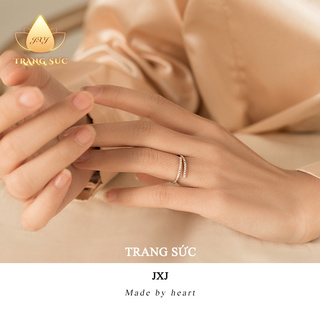 🔥🔥Nhẫn Nữ Sáng tạo Cá tính mạnh Thiết kế ban đầu Làm bằng tay Mỏng Hai lớp Mạ bạc Thiểu số NH-129