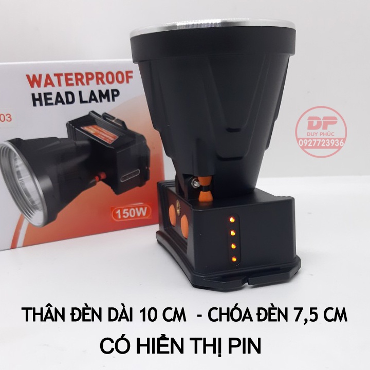 ĐÈN PIN ĐỘI ĐẦU LED SIÊU SÁNG ĐN 1003  - KÍN NƯỚC - PIN SẠC DUNG LƯỢNG CAO