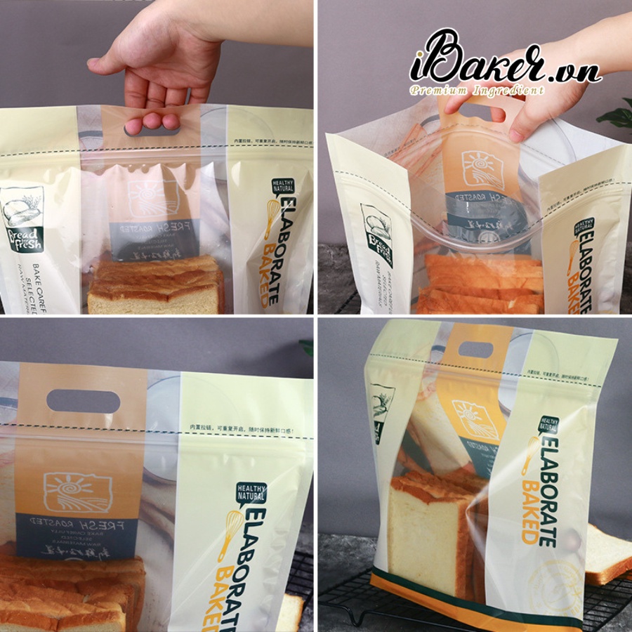 [Set 50] Túi zip bánh mì trong suốt size 32x26.5x19cm, đựng bánh mì/ sandwich/ nhiều mẫu