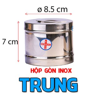 Hộp gòn inox vita đúc trung 8.5cm x 7cm có nắp