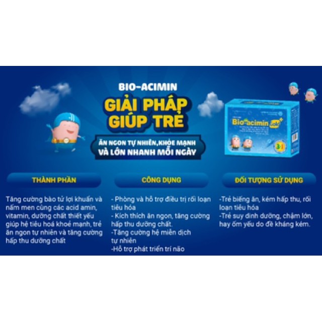 Bio-Acimin Gold+ - Cốm vi sinh giúp tiêu hoá khoẻ, trẻ ăn ngon