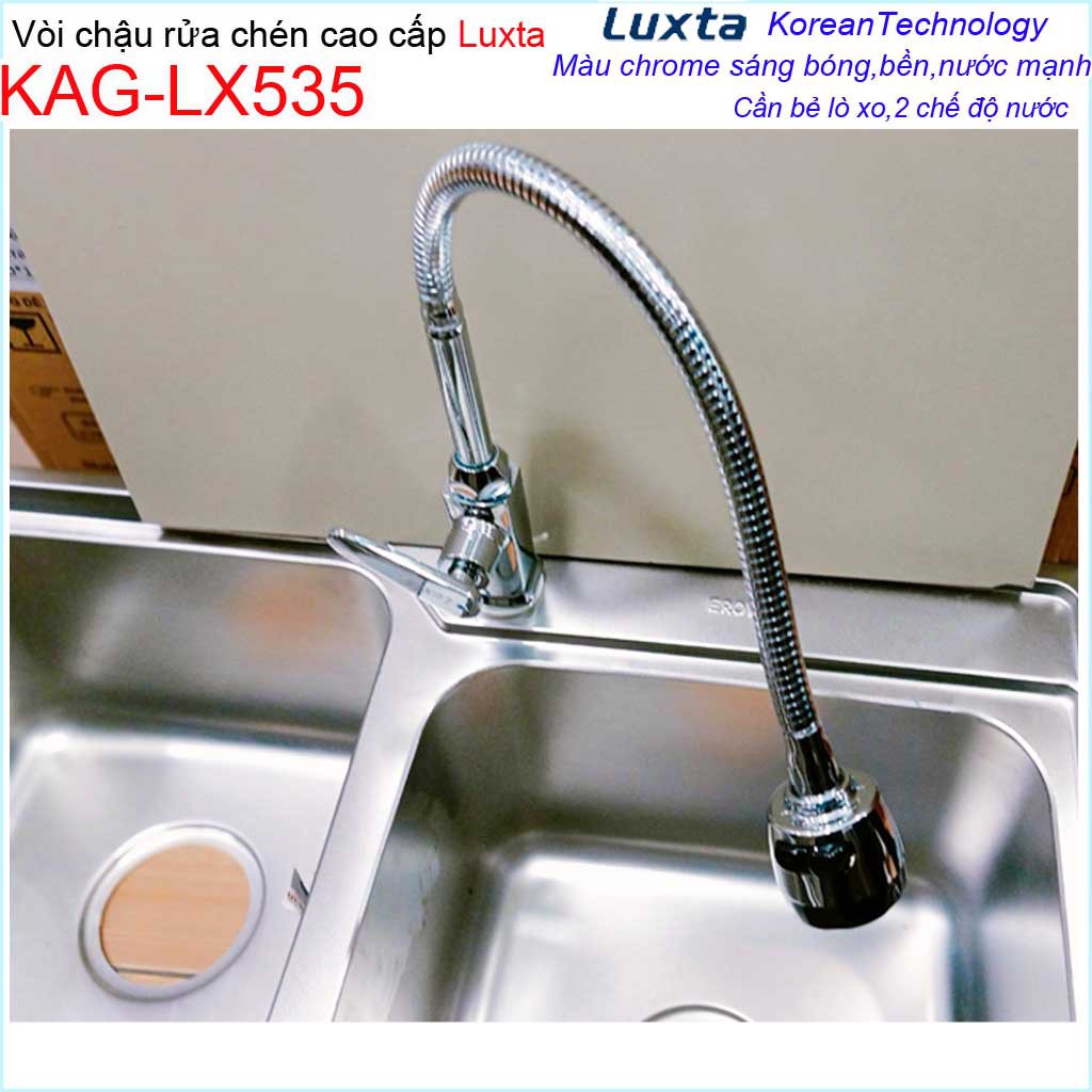 Vòi bếp lạnh cần bẻ Luxta KAG-LX535, Vòi chậu rửa chén bát lạnh lò xo nước mạnh sử dụng tốt