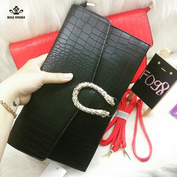 Ví nữ cầm tay đẹp khóa rồng Clutch sang trọng