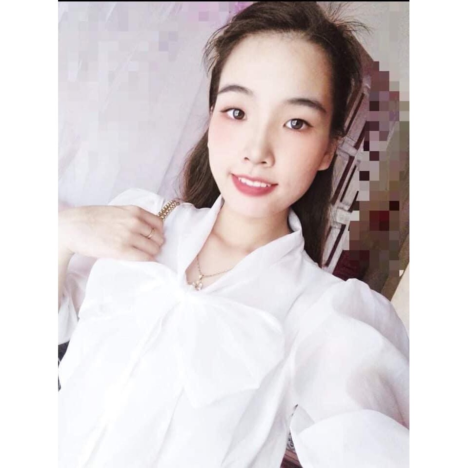 Áo Sơ Mi Nữ Voan Tay Dài Cổ Thắt Nơ Thời Trang Cho Nữ đủ Size S- XL