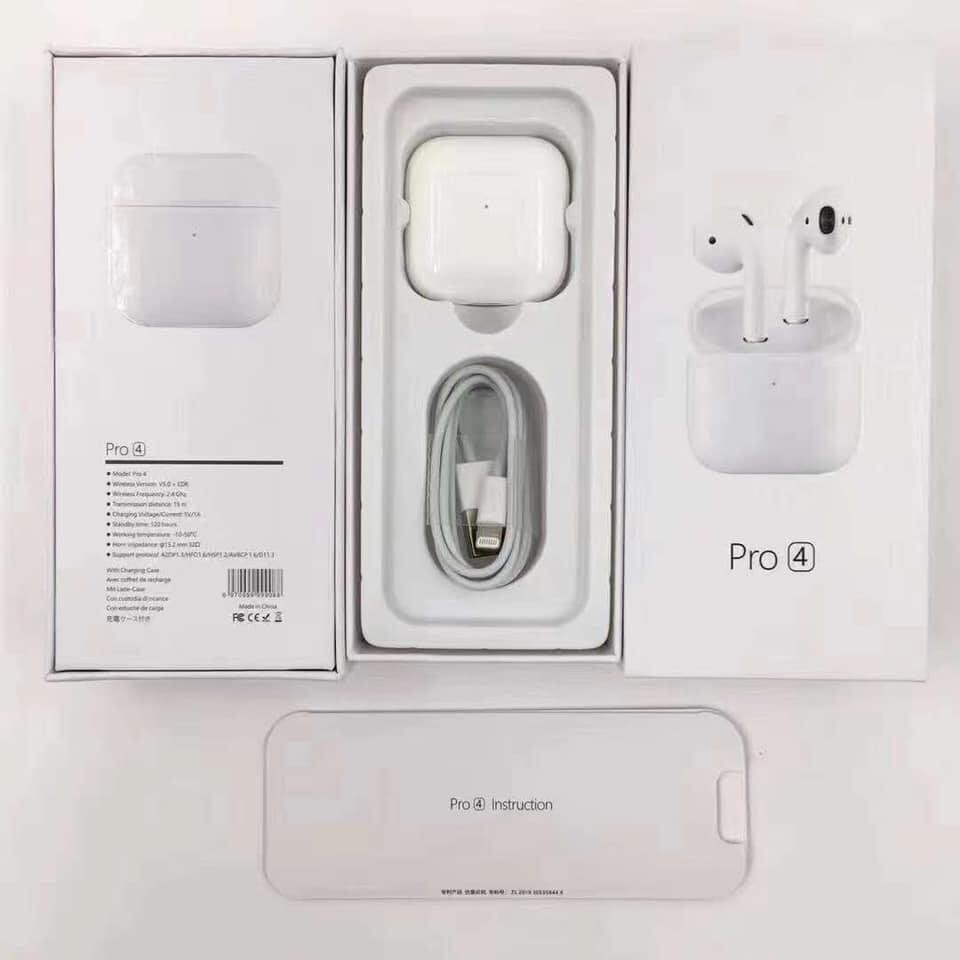 Tai Nghe Blutooth Mini Pro 4 TWS Phiên Bản Nâng Cấp - Cảm Biến, Đổi Tên