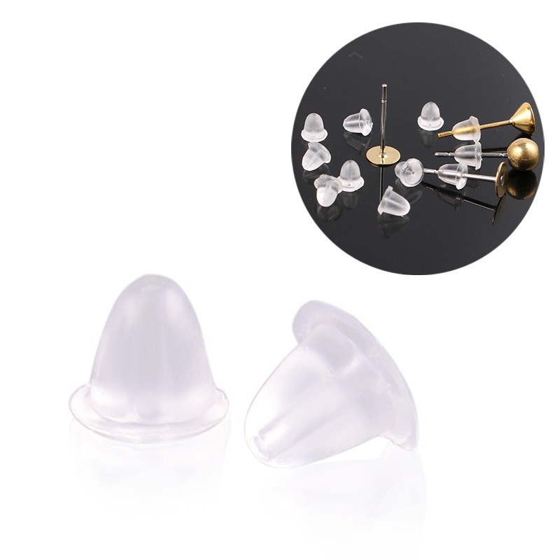 Set 100 nút nhựa chốt bông tai trong suốt