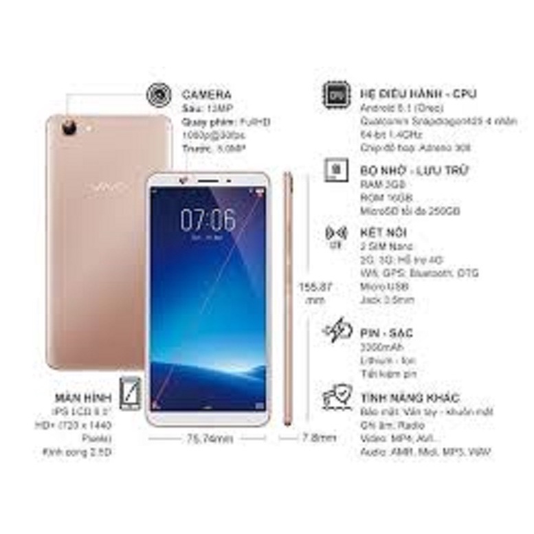 điện thoại Vivo Y71 2sim ram 6G/128G mới Chính Hãng, Màn hình: 6inch, Chiến Liên Quân đỉnh Chất, Bảo hành 12T - BBC 01