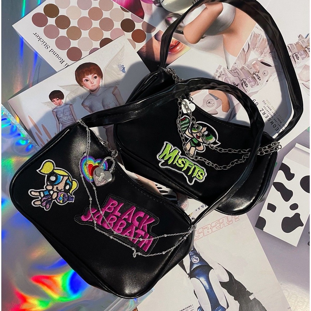 Túi Đeo Vai In Hình Búp Bê Nữ Cảnh Sát Kiểu Âu Mỹ y2k Dễ Thương