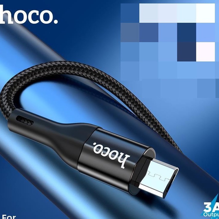 Cáp sạc nhanh Hoco X2 Max Micro USB sạc nhanh 3A, đầu sạc chống gập, dây dù truyền dữ liệu cho Android dài 0.25m