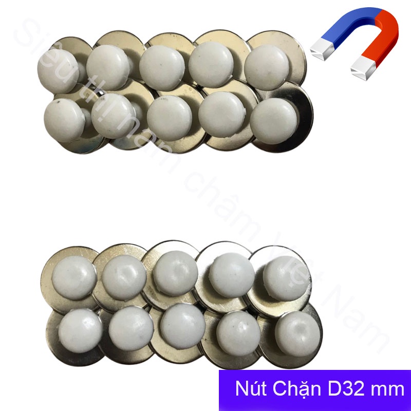 Nam Châm núm tròn Đính Bảng Từ Bọc Sắt Mạ Inox - Bộ 10 Viên