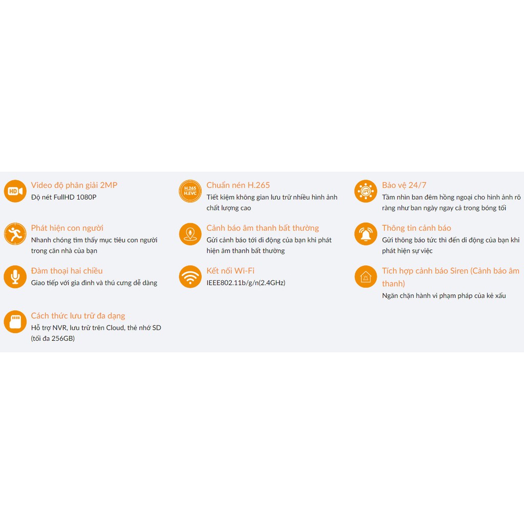 Camera WIFI IMOU CUE 2 (C22EP) Full HD 2.0MP (1920x1080) phát hiện chuyển động | BigBuy360 - bigbuy360.vn