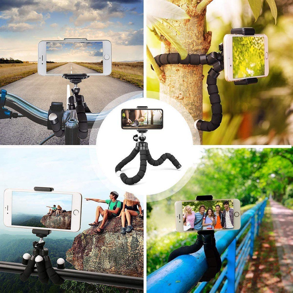 Lammcou Chân Tripod Mini Bằng Xốp Linh Hoạt Có Giá Đỡ Điện Thoại / Máy Ảnh / Gopro