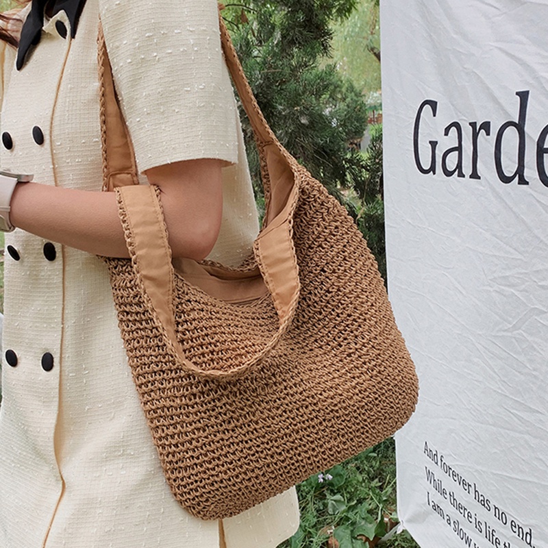 Túi đeo vai IELGY đan rơm sức chứa lớn thời trang đi biển cho nữ