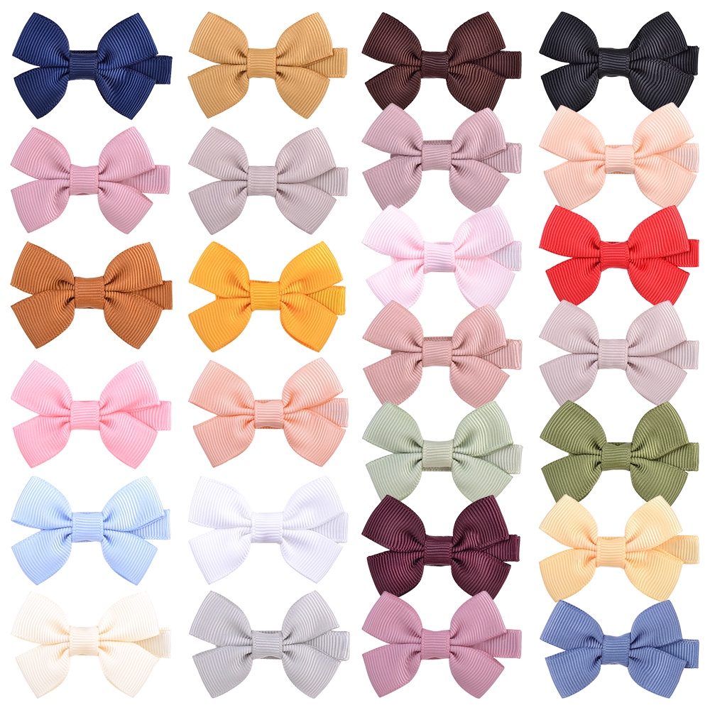 KIDSBOWS Set 5 / 10 Kẹp Tóc Nơ Ruy Băng Màu Trơn Cho Bé Gái