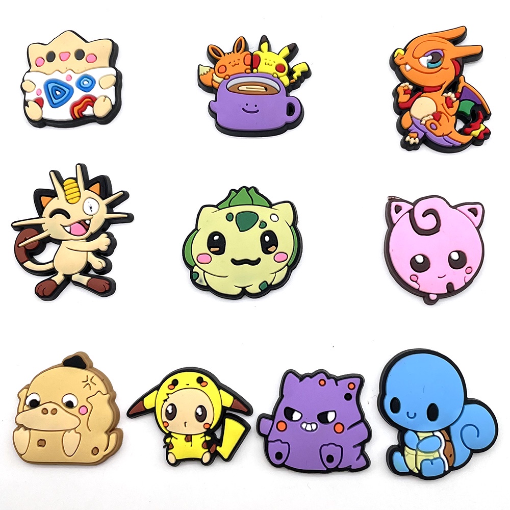 Phụ Kiện Trang Trí Giày Diy Hình Hoạt Hình Pokemon Bằng Pvc Cho Nam Nữ